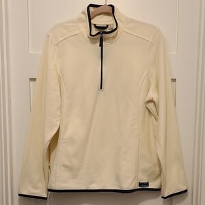 L.L. Bean Off-White Quarter-Zip Pullover